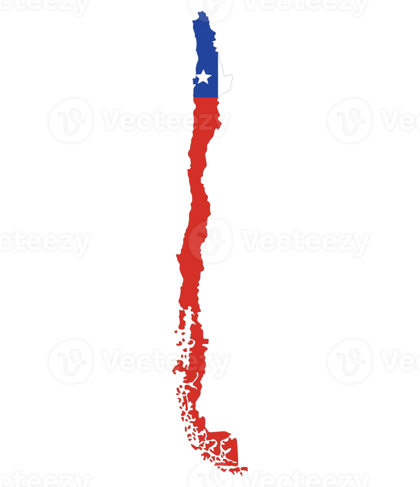 Map Of Chile With National Flag Of Chile 40182510 PNG Map Of Chile With National Flag Of Chile Png