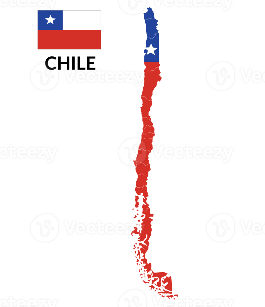 mapa do Chile com nacional bandeira do Chile png