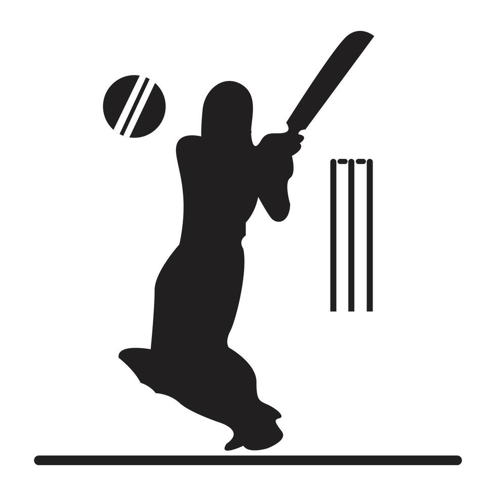 Cricket player  action icon vector illustration eps