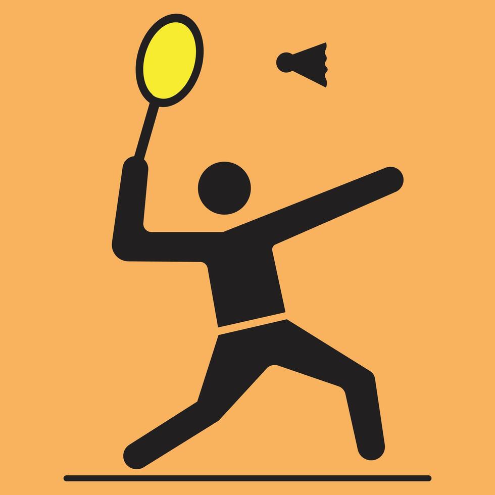 Badminton player icon vector illustration eps