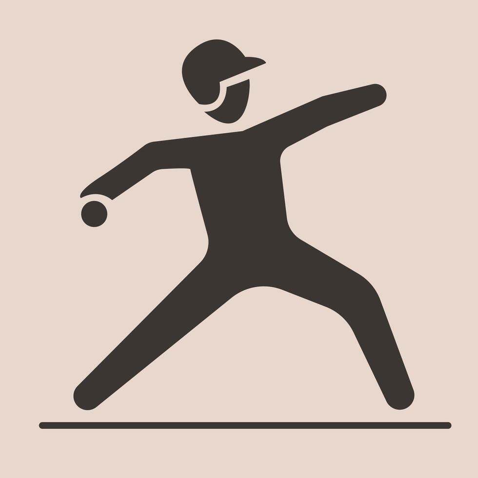 Cricket bowler man icon vector illustration eps