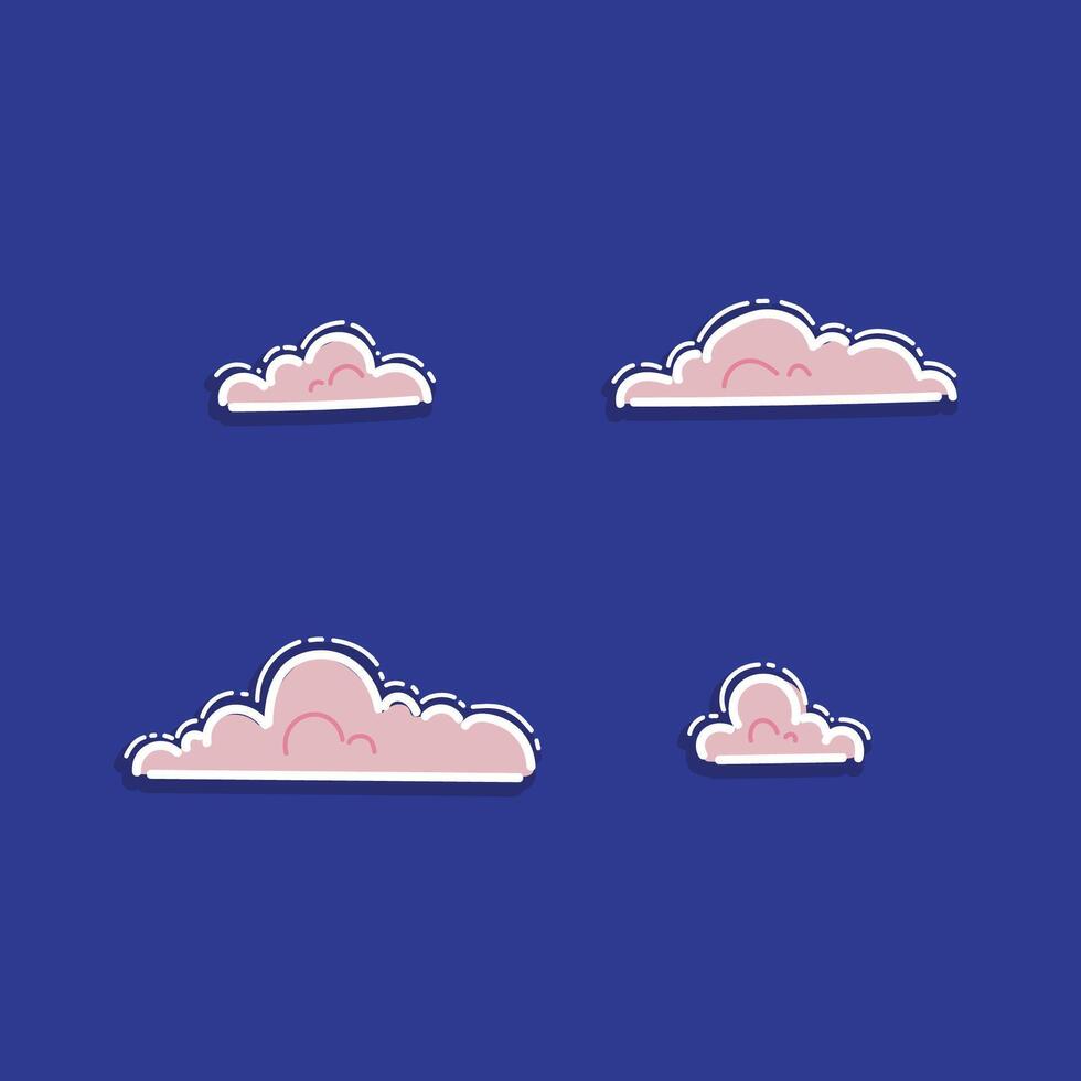 rosado nube paquete icono ilustración vector diseño aislado en azul antecedentes