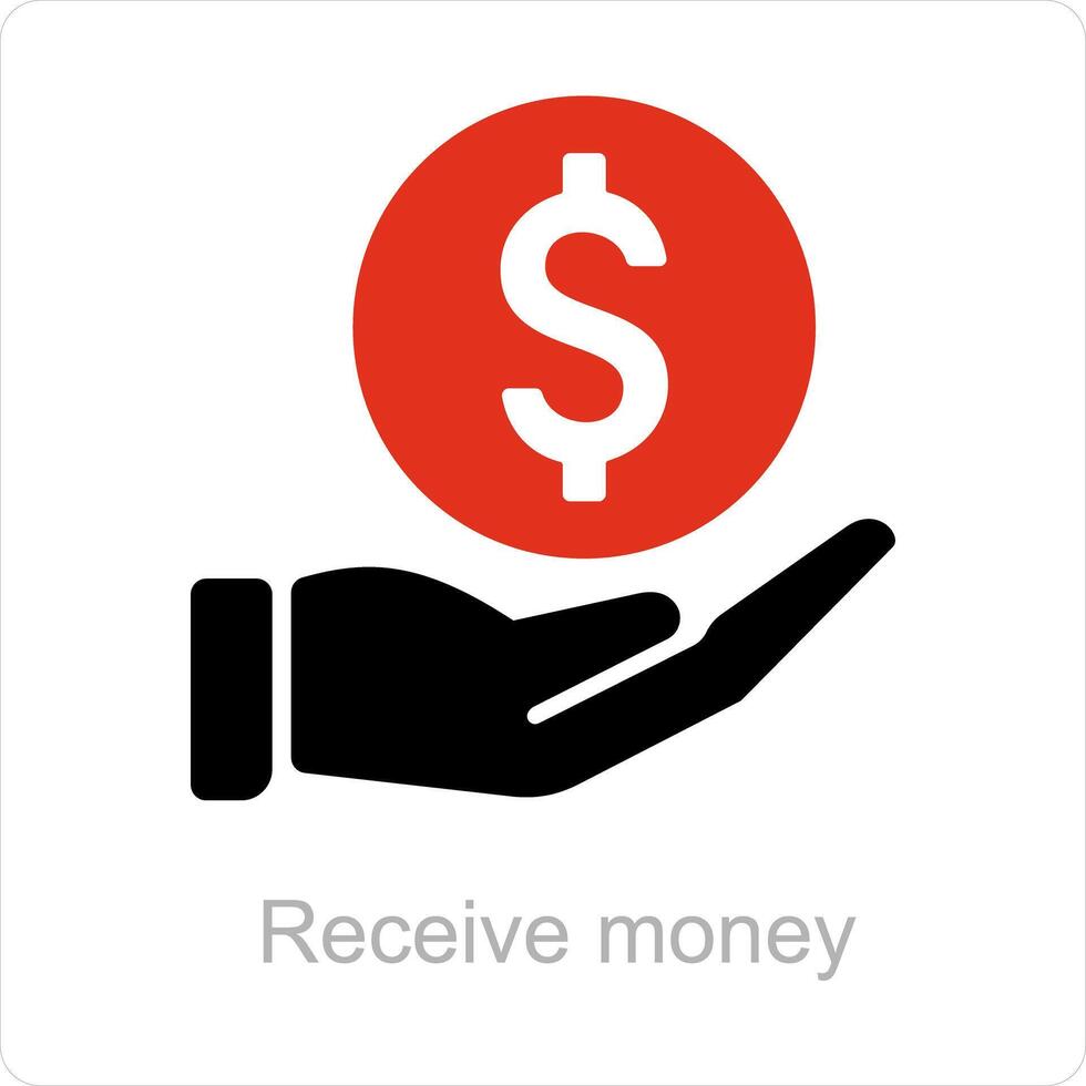 Receive Money and hand icon concept vector