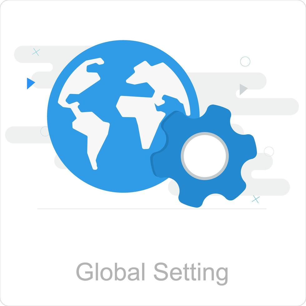 Global Setting and earth icon concept vector