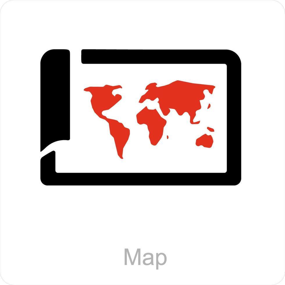 map and pin icon concept vector