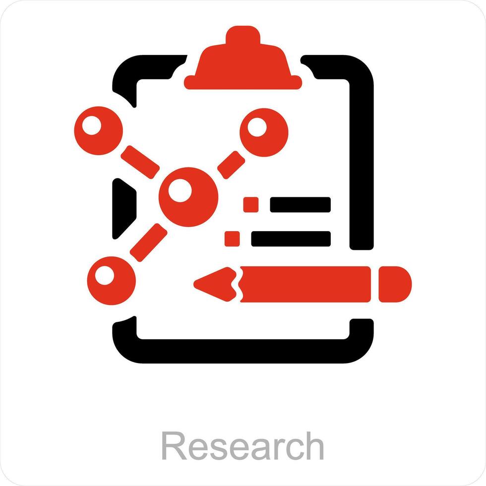 Research and atom icon concept vector