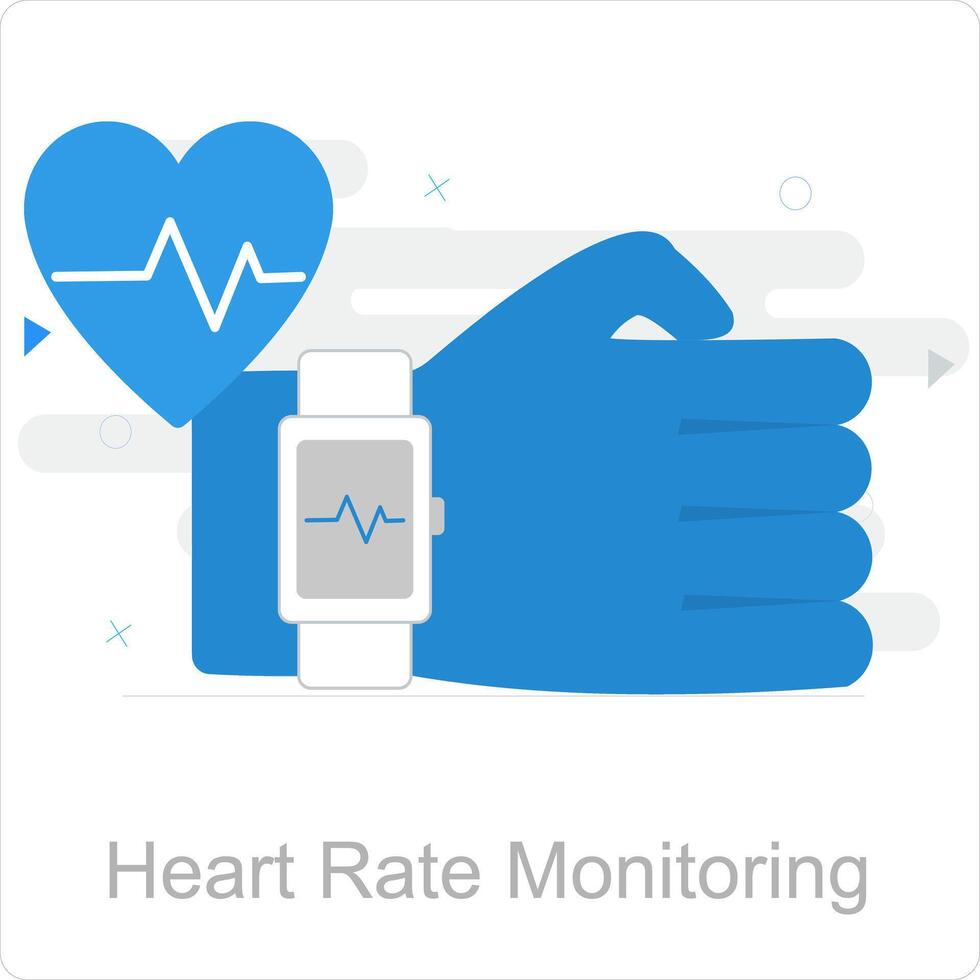 Heart Rate Monitoring and heartbeat icon concept vector