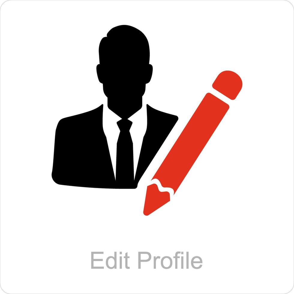 Edit Profile and edit icon concept vector