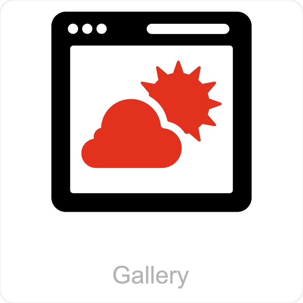 Gallery and forecast icon concept vector