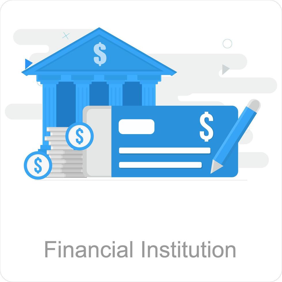 financiero institución y banco icono concepto vector