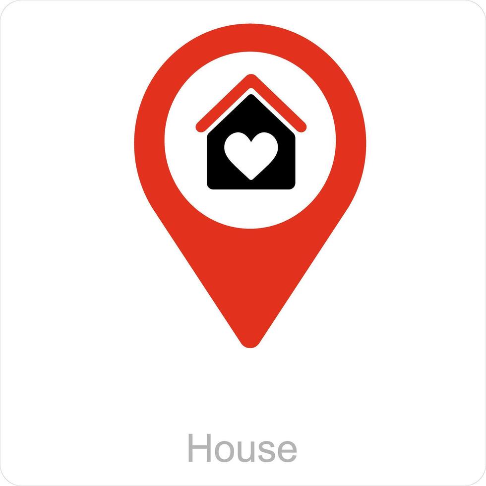 casa y ubicación icono concepto vector