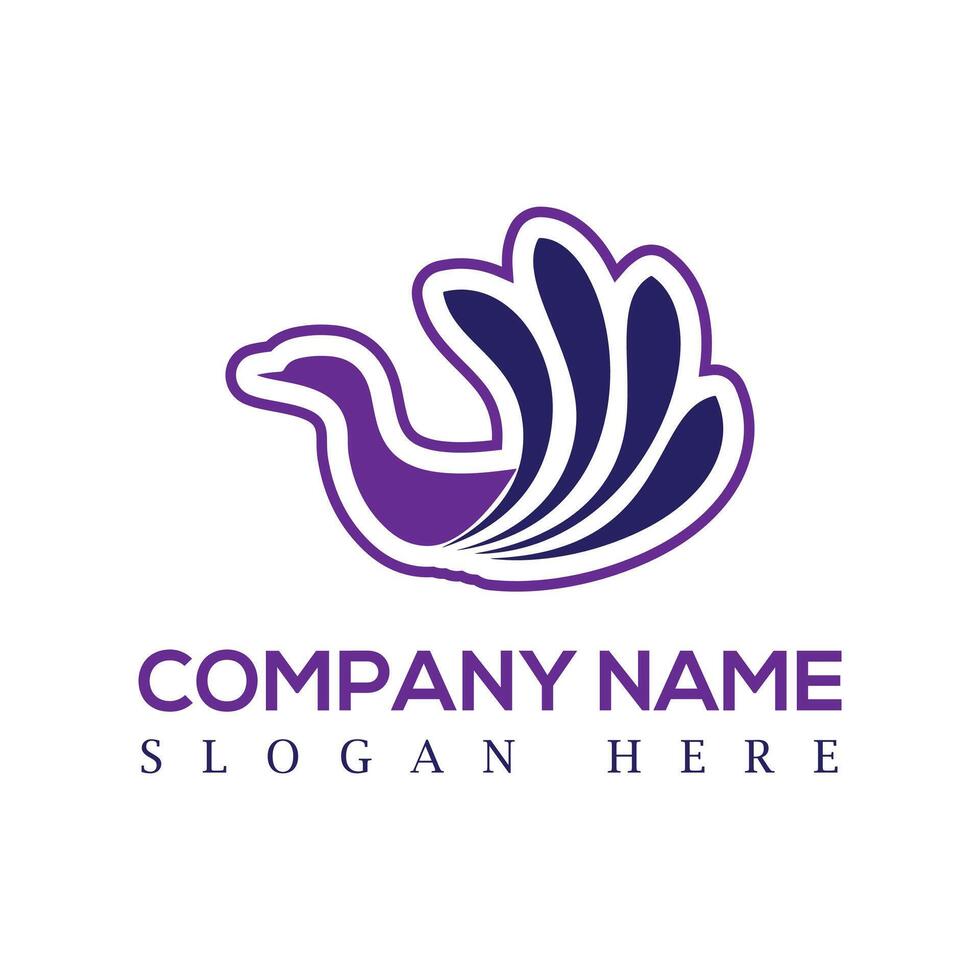Peacock logo design. Peacock icon logo illustration design template, Classic peacock monogram for company. vector