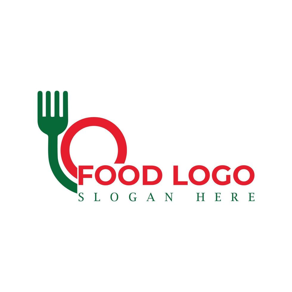 comida logo diseño modelo icono símbolo para cafetería, restaurante, Cocinando negocio y orgánico comida símbolos con frutas y vegetales. vector