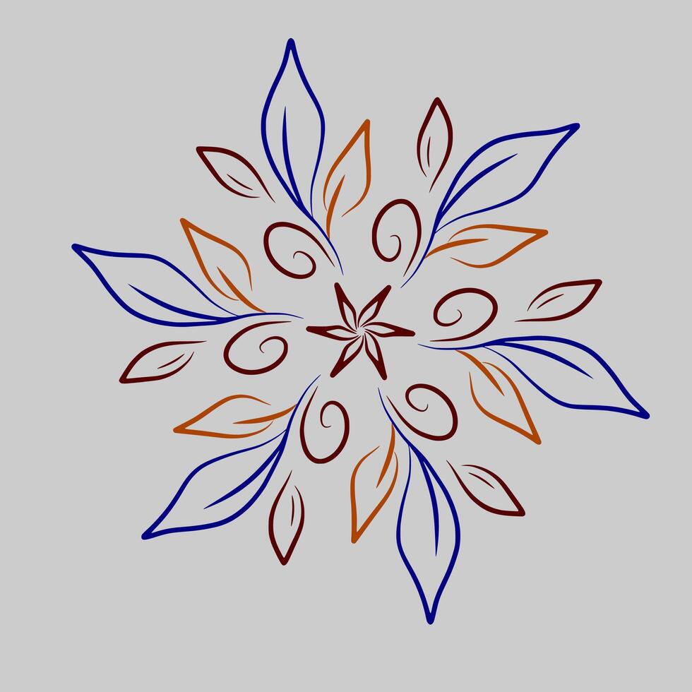 hoja Arte en circulo forma con floral y remolino. modelo diseño para creativo proyecto, pared arte, saludo tarjeta vector