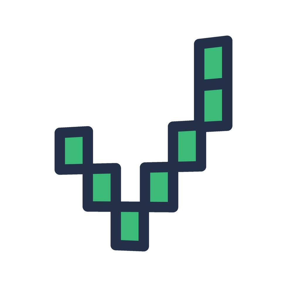 Pixelated Correct Vote Mark Green Pixel Check Mark vector