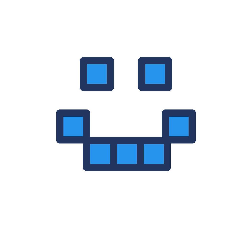 Smiling Pixelated Robot Face Chatbot Avatar vector