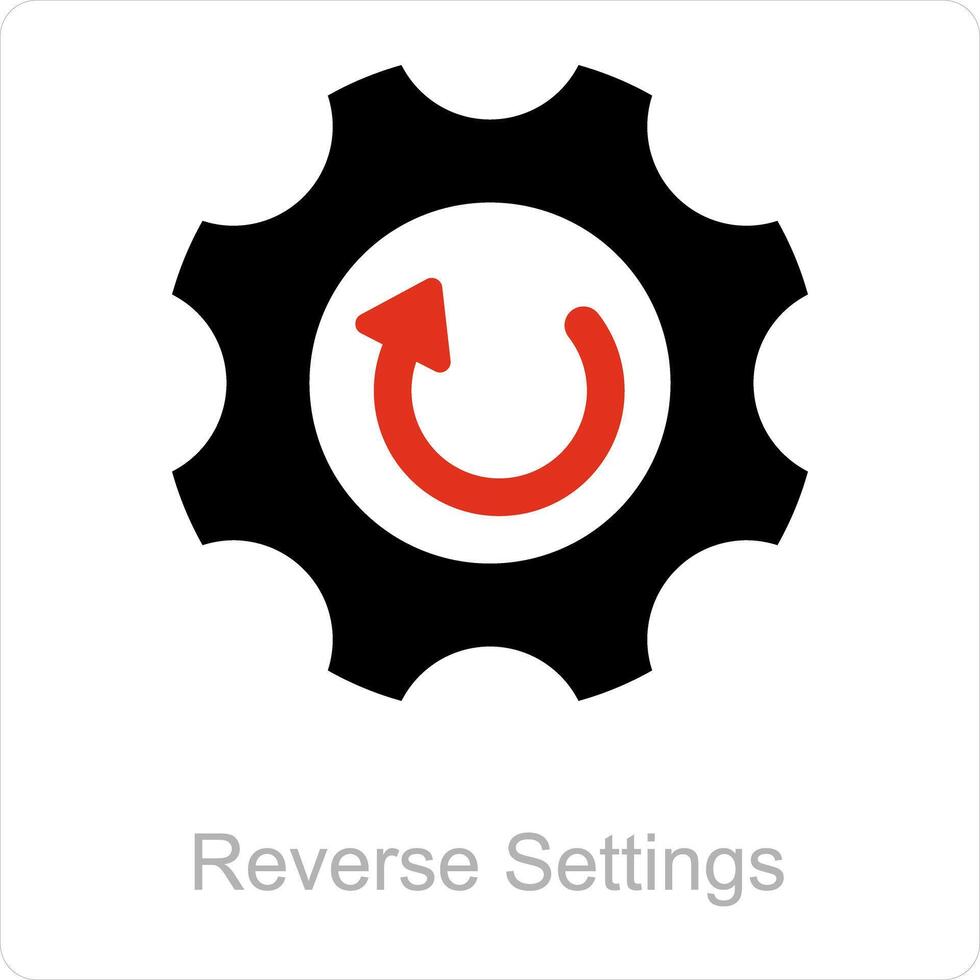 Reverse settings and data icon concept vector