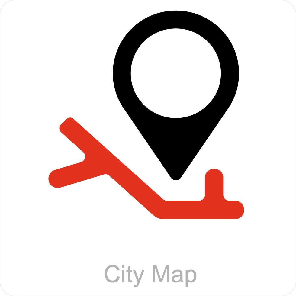 City Map and location icon concept vector