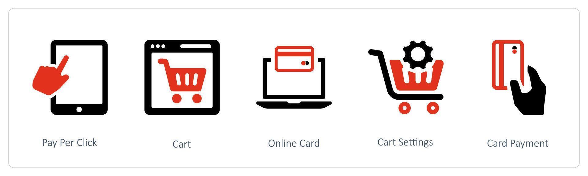 Pay Per Click and Cart vector