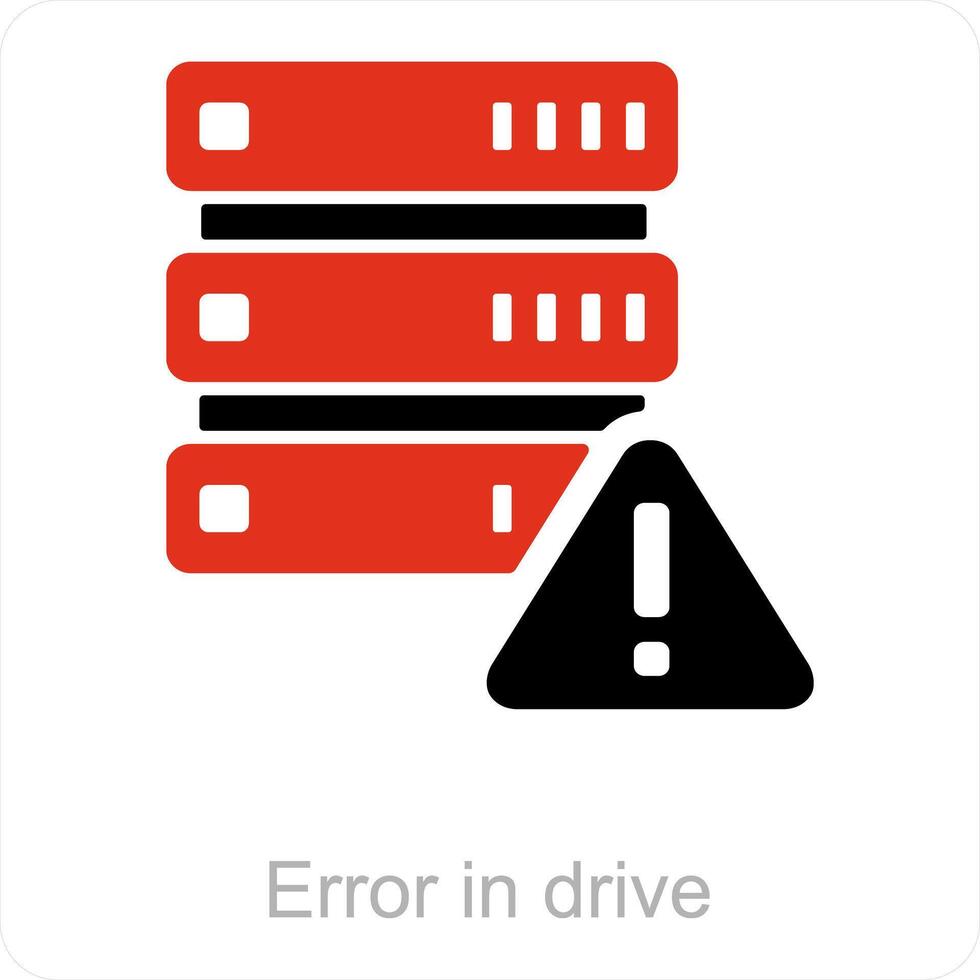 error in drive and help icon concept vector