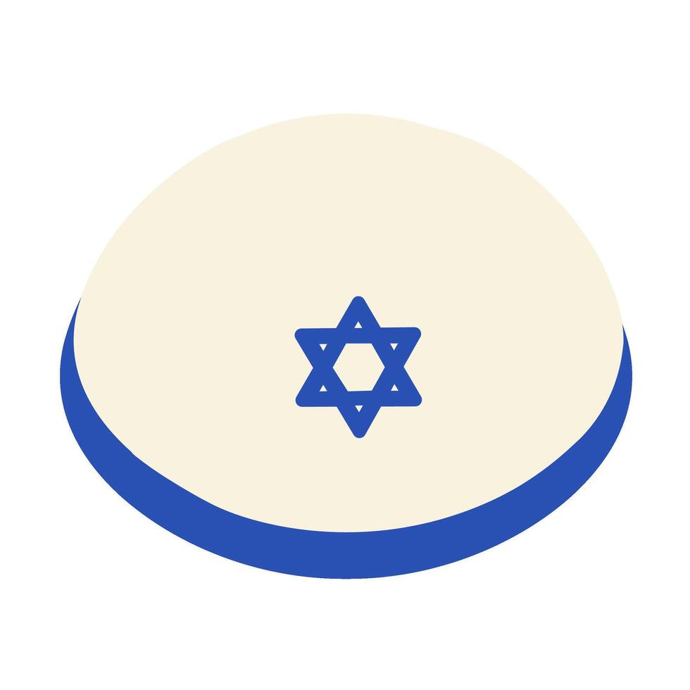 Israel Flag Festive Jewish Kipa Hat Solid Milk vector