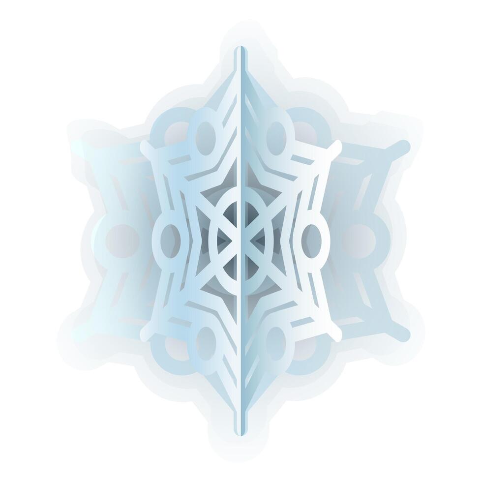 invierno azul mullido copo de nieve degradado icono vector