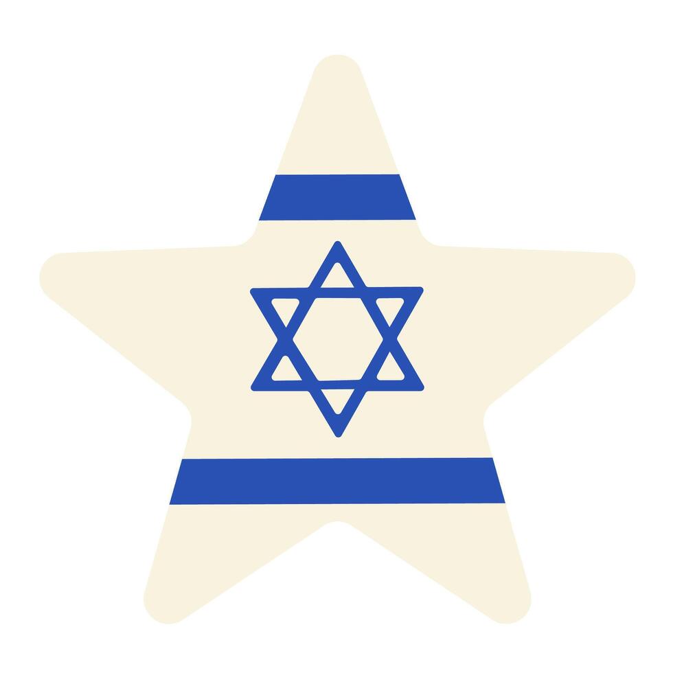 Israel Flag Festive Five Pointed Star Solid Milk vector