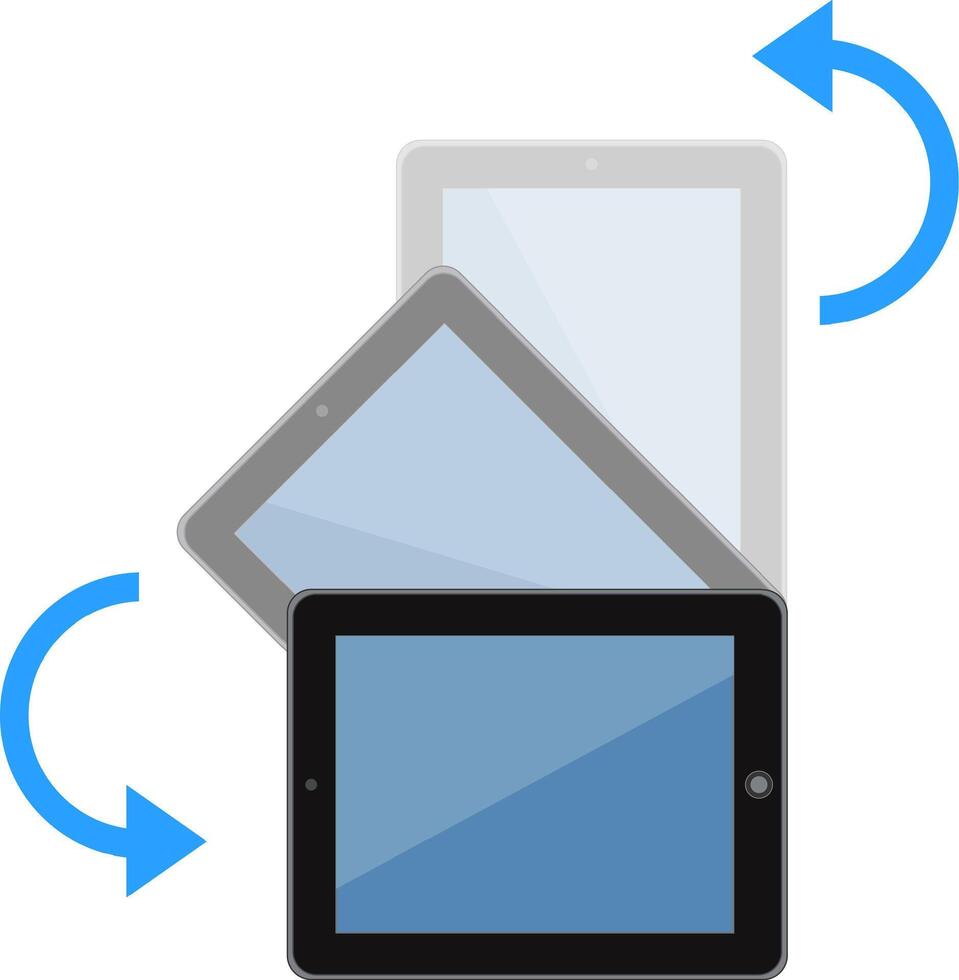 Tablet Pc Screen Turning Simple Visual Instruction vector