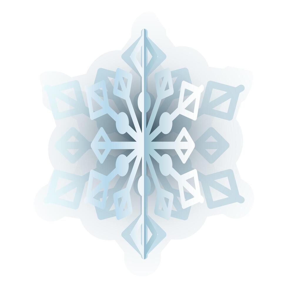 Winter Blue Fluffy Snowflake Gradient Icon vector