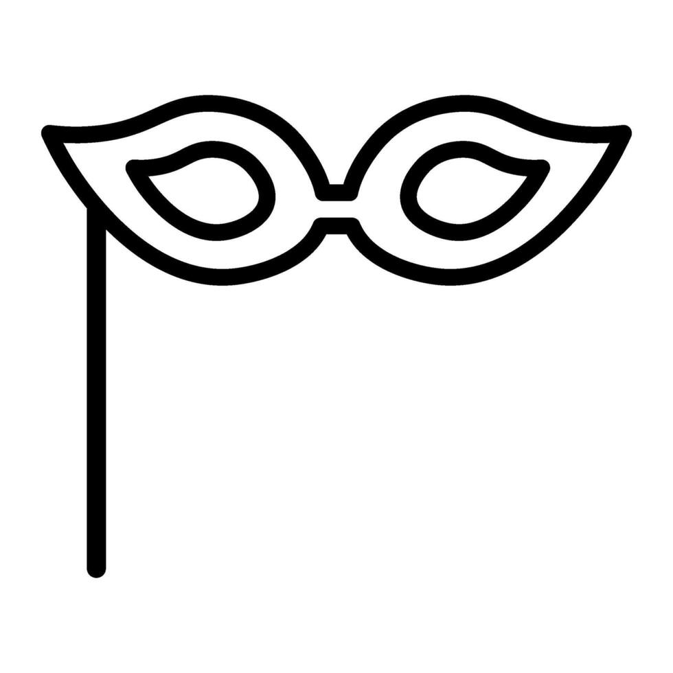 Cat Look Mask Birthday Party Thin Stroke Icon vector