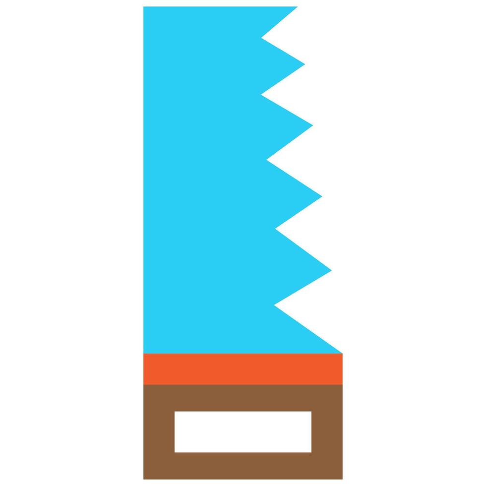 Flat Tool Saw Hacksaw Repair Tool Icon vector