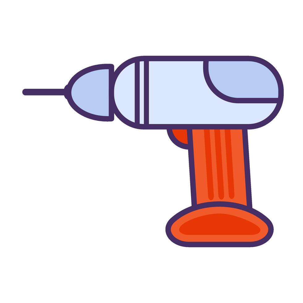 Stroked Portable Drill DIY Tool Icon vector