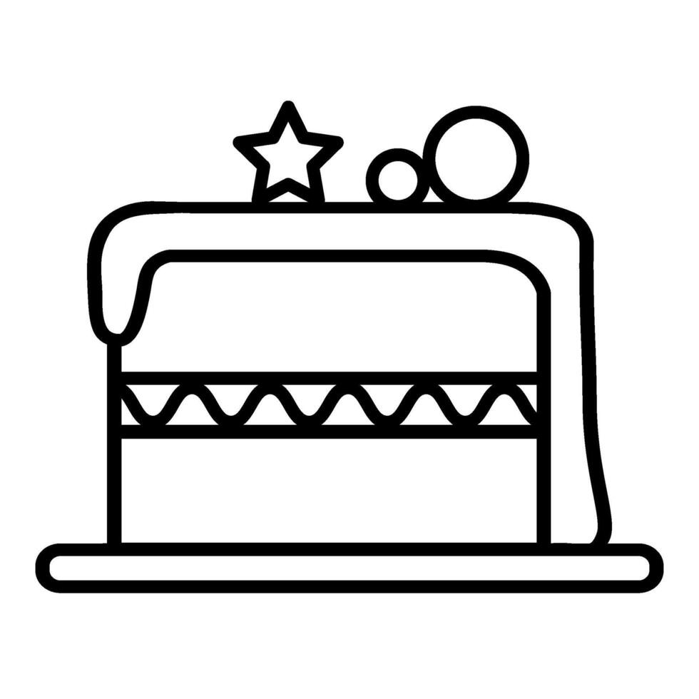 Piece of Cake Birthday Party Thin Stroke Icon vector