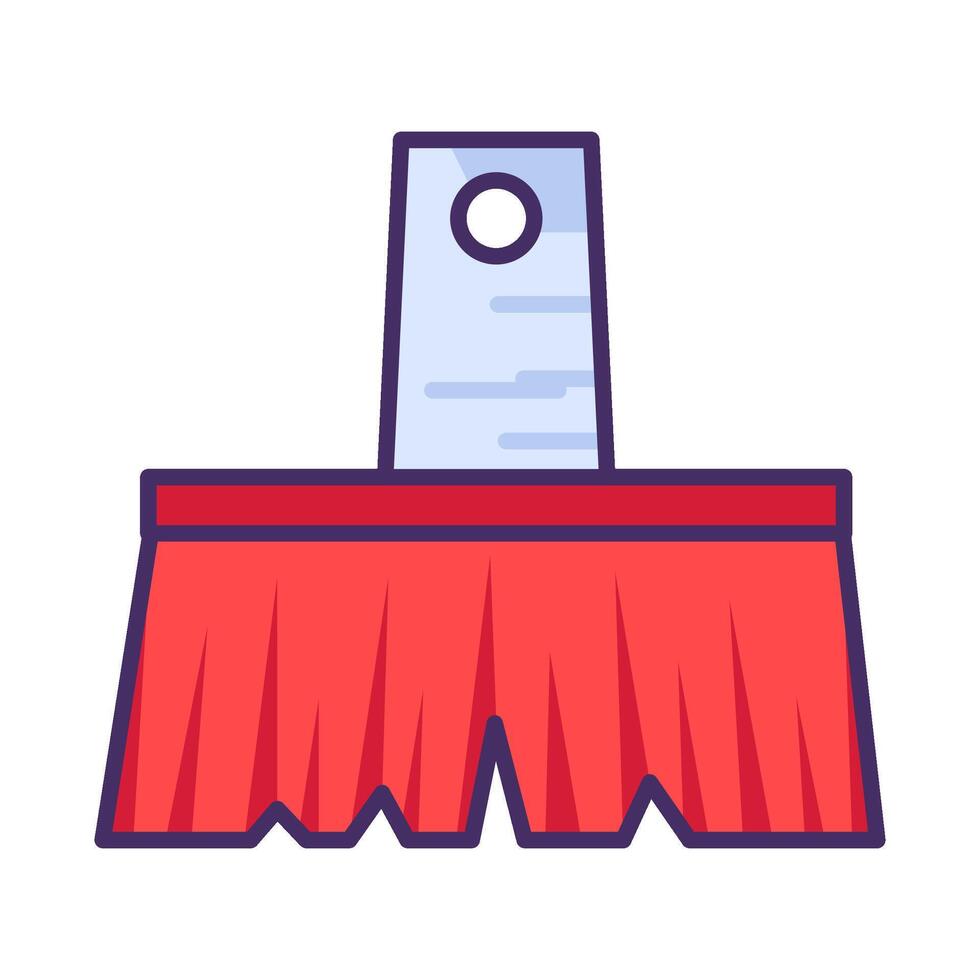Wide Bristle Brush DIY Tool Stroked Icon vector