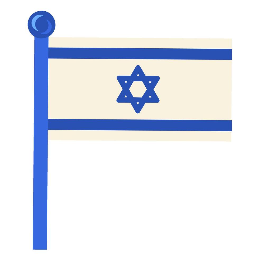 Israel Festive Flagstaff Flag Solid Milk vector