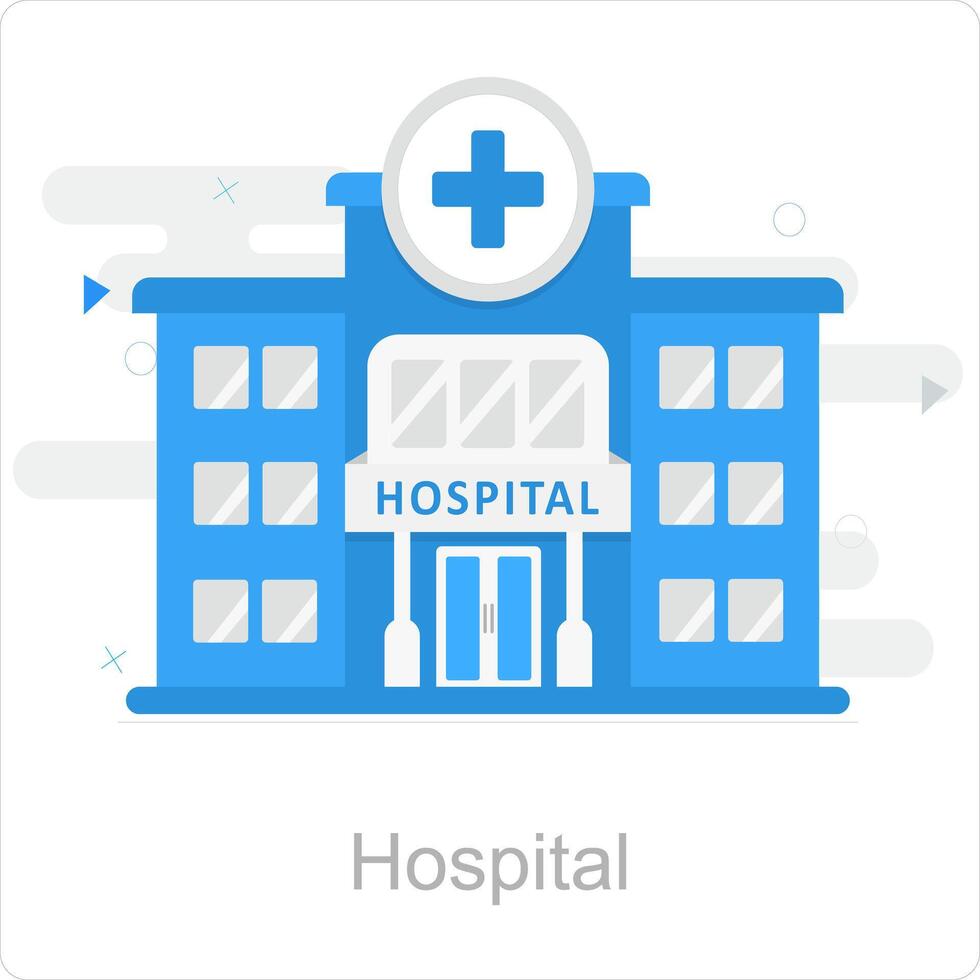 hospital y médico icono concepto vector