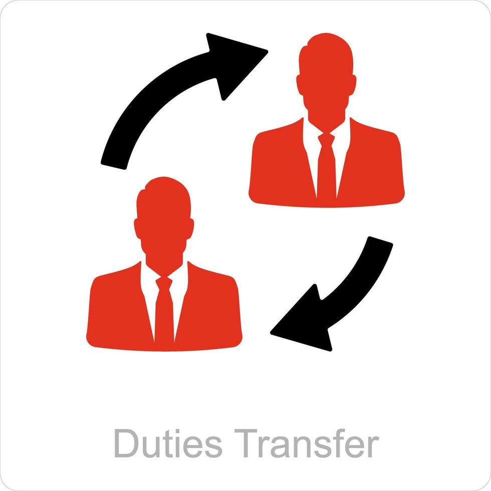 deberes transferir y deber icono concepto vector