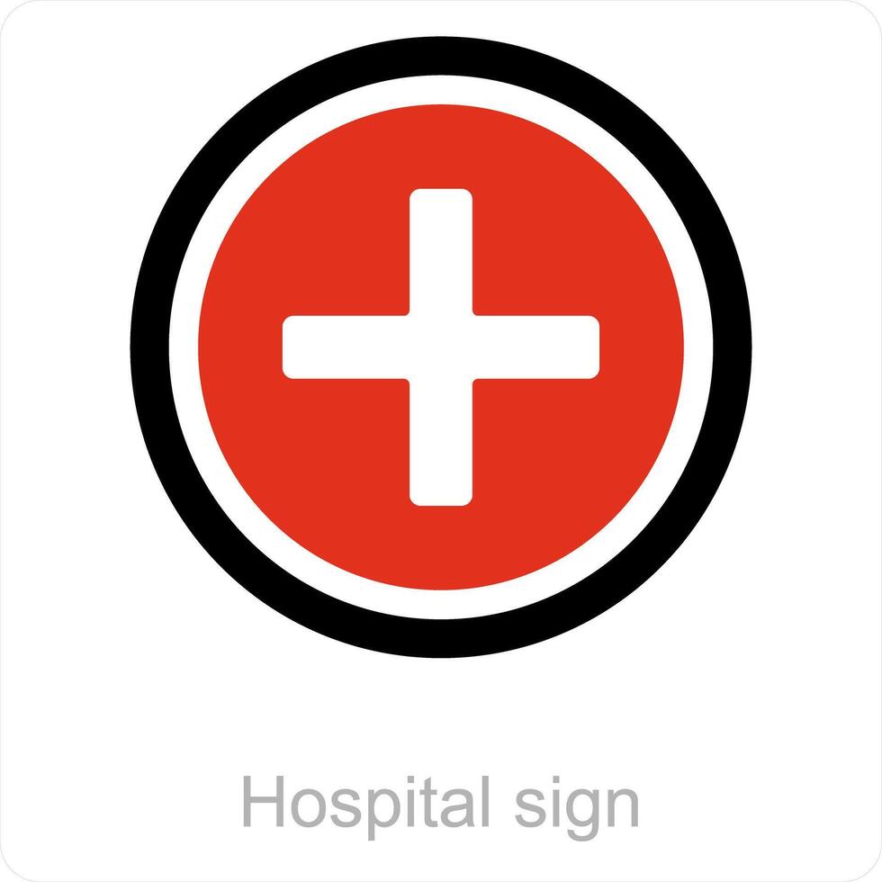 hospital sign and h sign icon concept vector