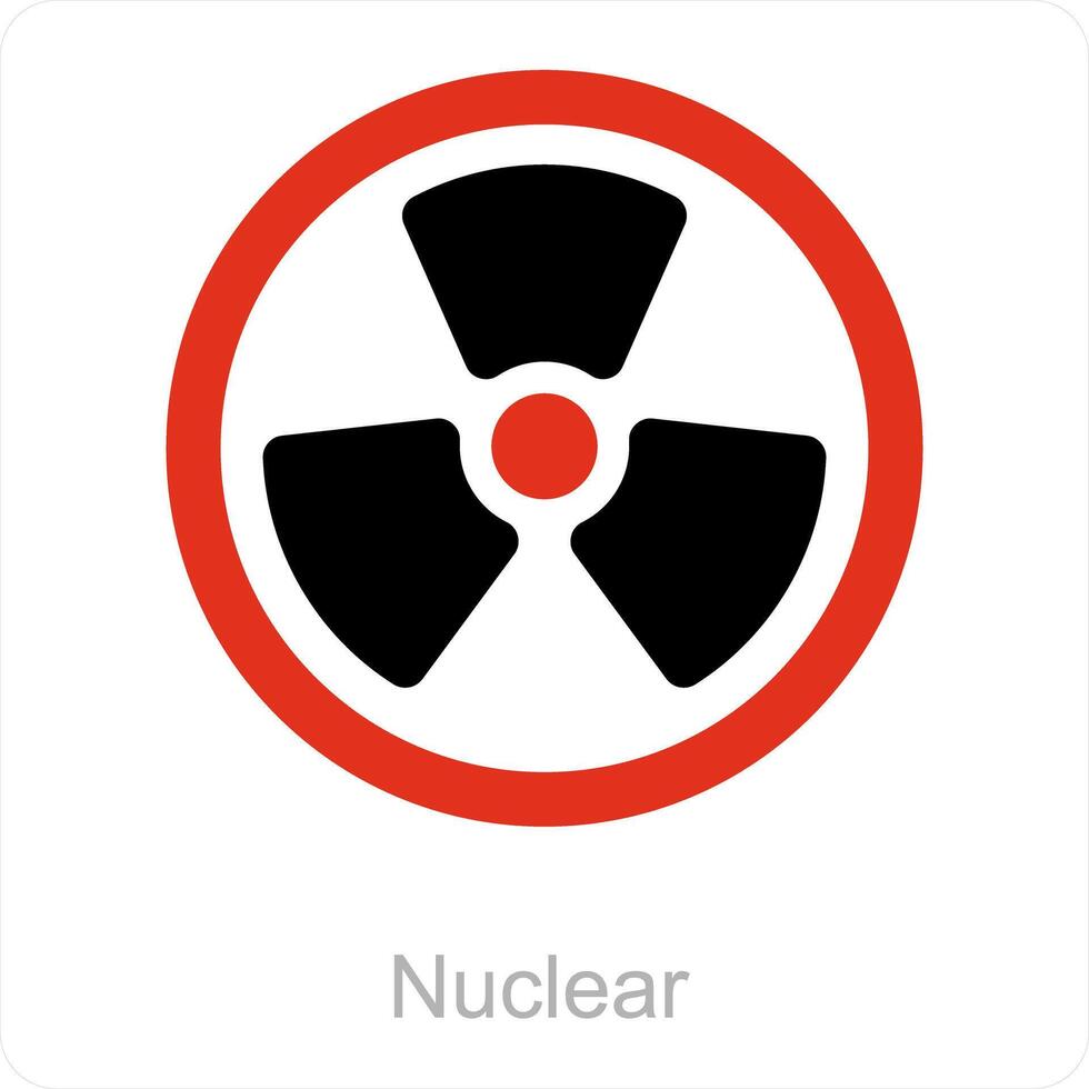 nuclear y núcleo icono concepto vector