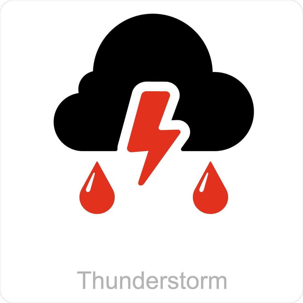 Thunderstorm and cyclone icon concept vector