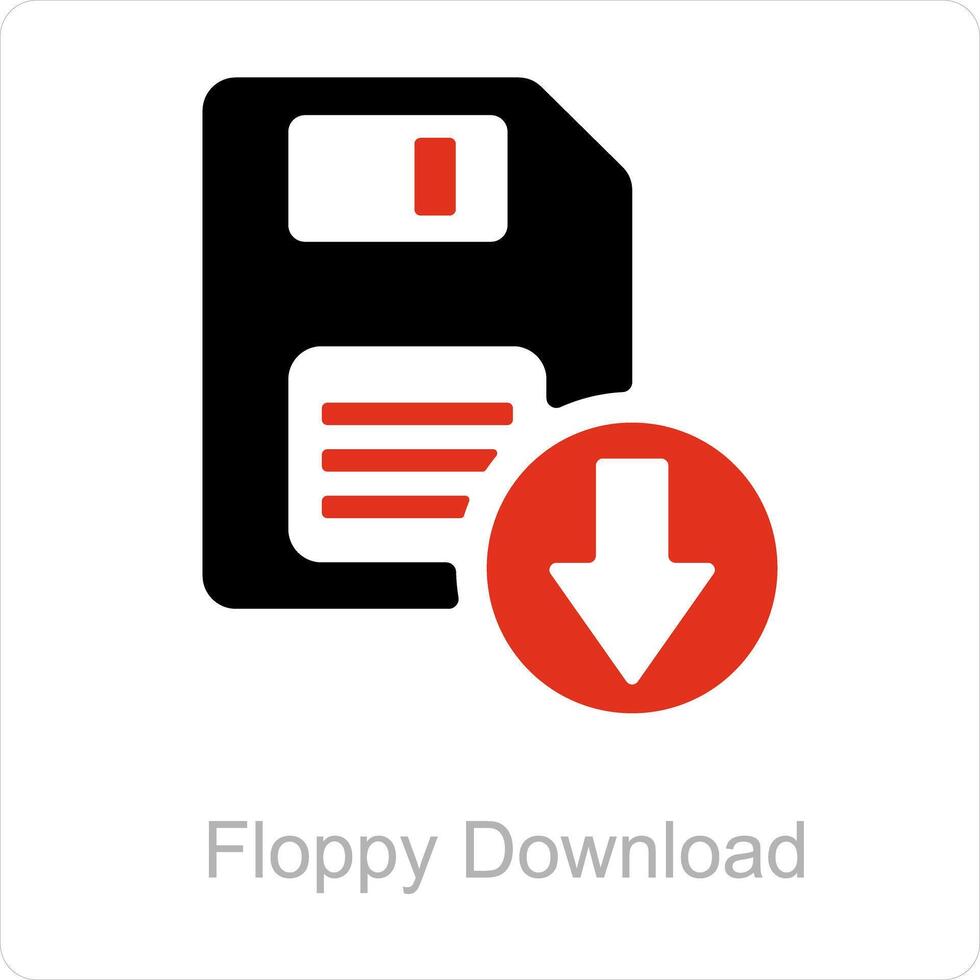 Floppy Download and disk icon concept vector