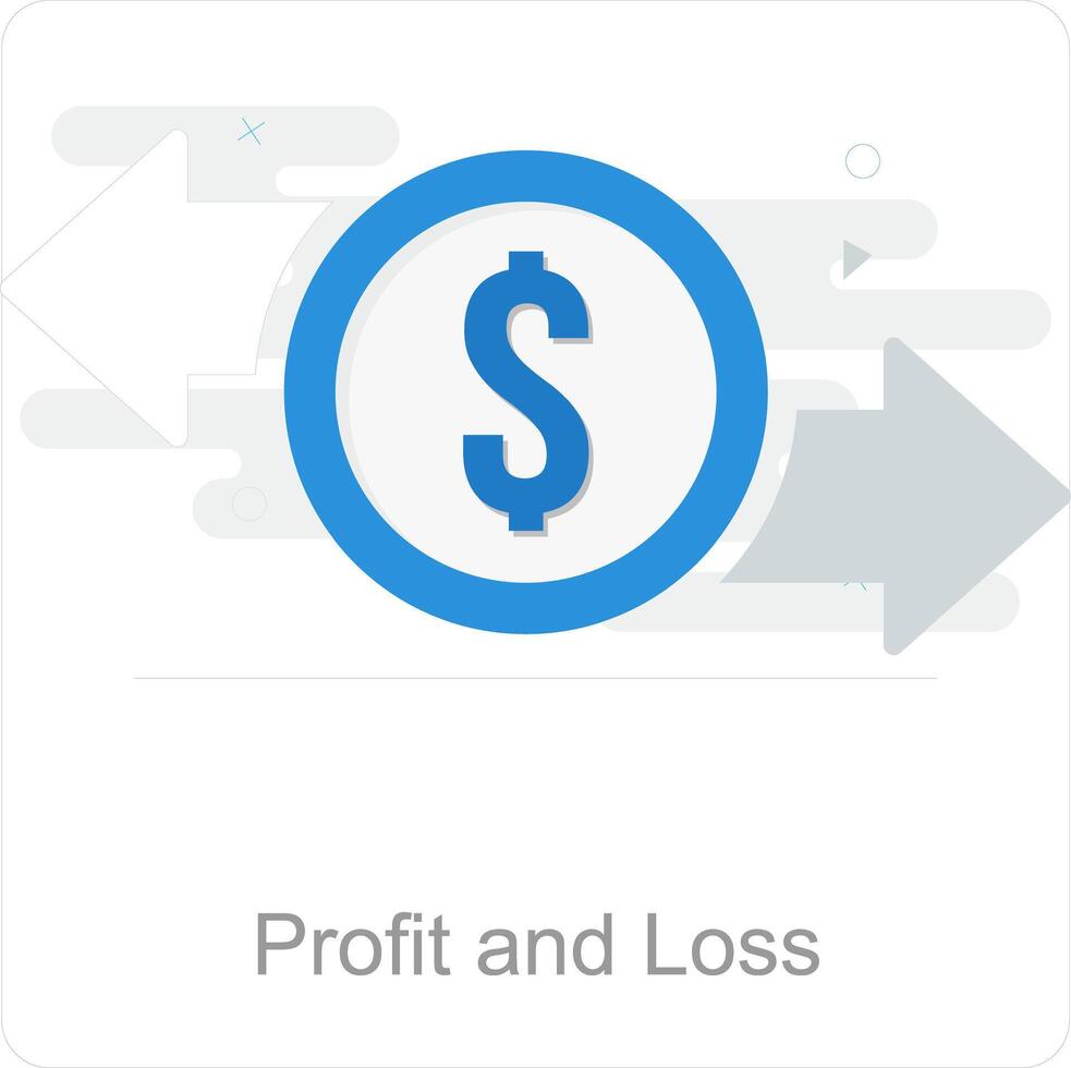 Profit and Loss and bank icon concept vector