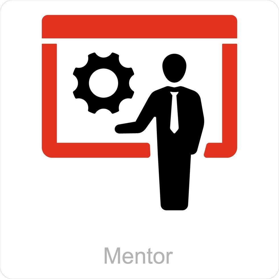 Mentor and business icon concept vector
