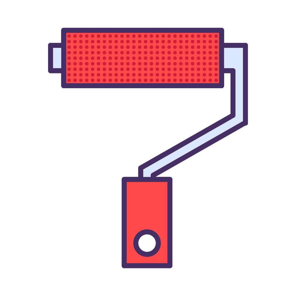 Paint Roller DIY Tool Stroked Icon vector