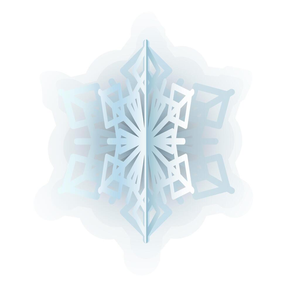 invierno azul mullido copo de nieve degradado icono vector