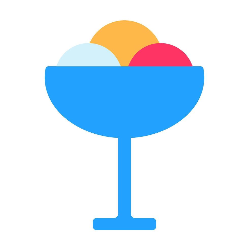 Bowl Ice Cream Birthday Party Color Stroke Icon vector