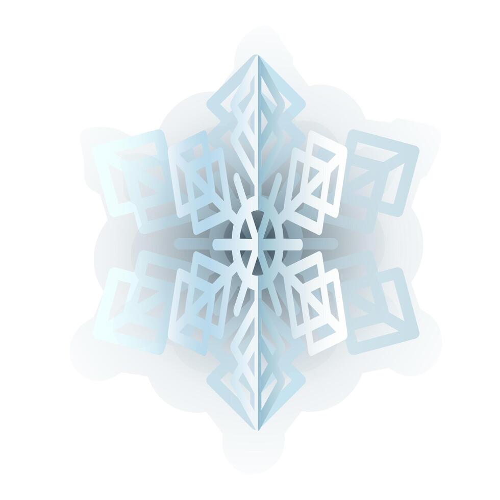 Winter Blue Fluffy Snowflake Gradient Icon vector