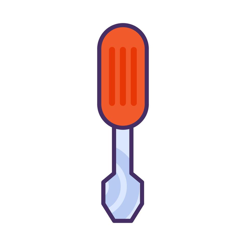 Stroked Thin Screwdriver DIY Tool Icon vector