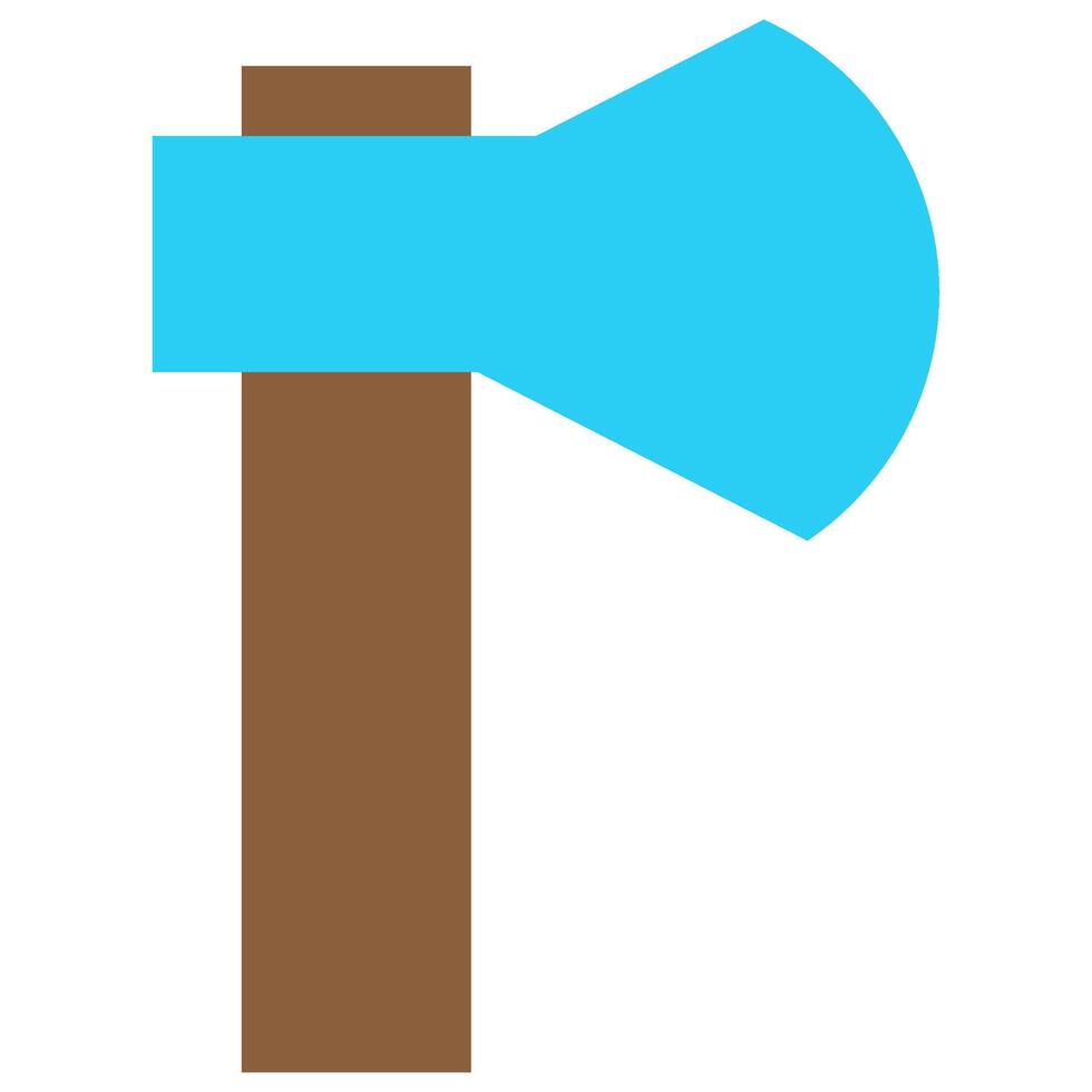 Wood Handle Carpenter Ax Repair Tool Flat Icon vector