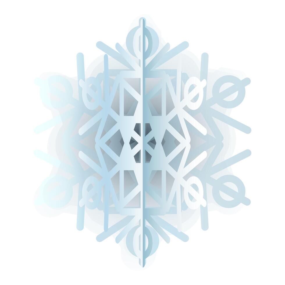 Winter Blue Fluffy Snowflake Gradient Icon vector